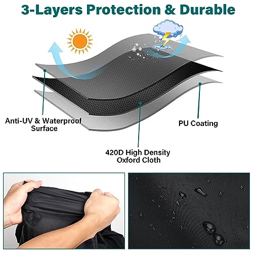 VORHOT Funda Sombrilla Playa para Sombrilla Voladiza Ø 2-4m, 420D Oxford-Tela Funda Protectora con Varilla, Impermeable Anti-UV Cover para Sombrilla Terraza Exterior Parasol Jardin, 265*40/70/50CM