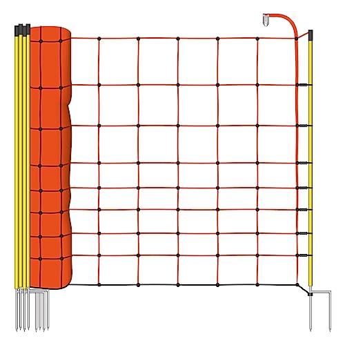 VOSS.farming Malla eléctrica para ovejas, Cabras, Rollo de 50m de Longitud y 108cm de Altura, 14 Postes con Punta Doble y Kit de reparación