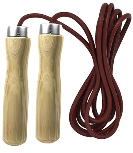 VSL Leather Skipping Rope 360 degree ball bearing Jump rope with wooden handles for weight loss, fitness speed, skipping rope for boxing, MMA, Crossfit cardio training.