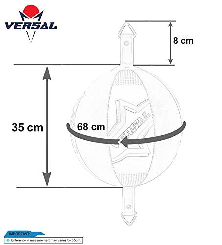 VSL - Saco de boxeo con doble punta de bola de cuero para entrenamiento de MMA Dodge con cuerdas de piso a techo y anclajes