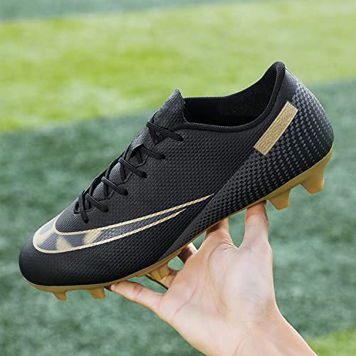 VTASQ Zapatillas de Fútbol Hombre Spike Aire Libre Profesionales Atletismo Training Botas de Fútbol Hombre Zapatillas de Deporte Nero 36 EU