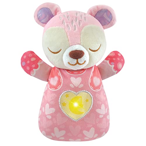 VTech Peluche de Cuna Osito melodías, Juguete para bebés +0 Meses, Color Rosa, Versión ESP (3480-539857)