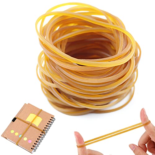 VZXQX 50 Gomas Elasticas Anchas, Goma Elástica Grandes Fuertes 60 mm x 3 mm, Goma Elasticas para el Hogar para Oficina, Hogar Escuela, Suministros, Color Amarillo Oscuro Rubber Band