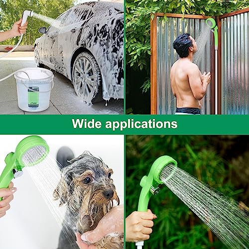 WADEO Ducha Portátil para Acampar, Ducha Móvil para Exteriores con Pantalla Digital Inteligente y Cabezal de Ducha, Ideal para Acampar, Viajar, Duchas para Perros y Lavar Autos (Tipo C, Verde)