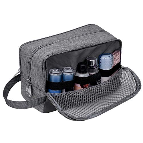 WANDF Neceser Viaje Bolsa de Aseo Impermeable Organizador de Maquillaje Kit Dopp para Hombre Mujer(A-Denim Grey)