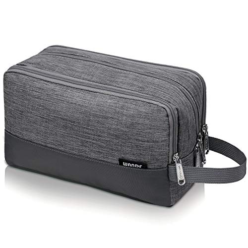 WANDF Neceser Viaje Bolsa de Aseo Impermeable Organizador de Maquillaje Kit Dopp para Hombre Mujer(A-Denim Grey)