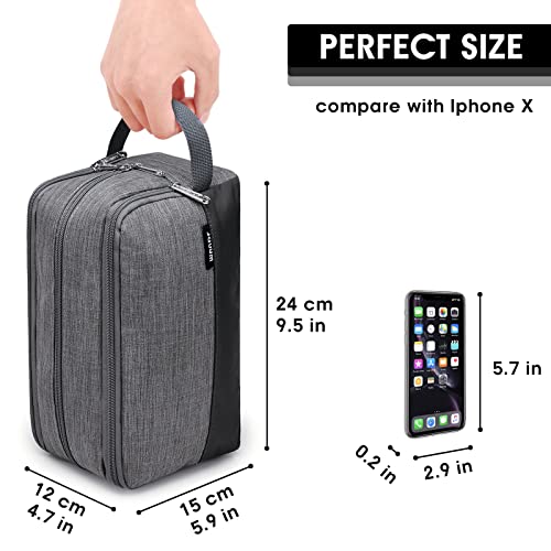 WANDF Neceser Viaje Bolsa de Aseo Impermeable Organizador de Maquillaje Kit Dopp para Hombre Mujer(A-Denim Grey)