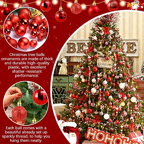 WANTOUTH 36 PCS Esferas Rojas 4cm Bolas Navideñas Inastillables Conjunto de Adornos de Árbol de Navidad