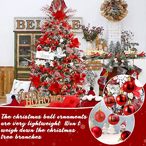 WANTOUTH 36 PCS Esferas Rojas 4cm Bolas Navideñas Inastillables Conjunto de Adornos de Árbol de Navidad