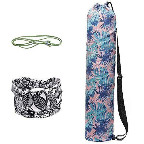 WANYIG Bolsa Esterilla de Yoga Lona Yoga Mat Bag Bolsas para Colchoneta de Yoga con Cuerda y Cinta para el Pelo Estampada para Gimnasio(Color 7)