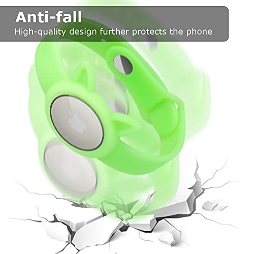 WATACHE GPS de Seguridad Antideslizante y antipérdida para niños, protección antiarañazos para el posicionamiento de la Pulsera Airtag Tracker, fácil de Llevar (Verde Fluorescente)