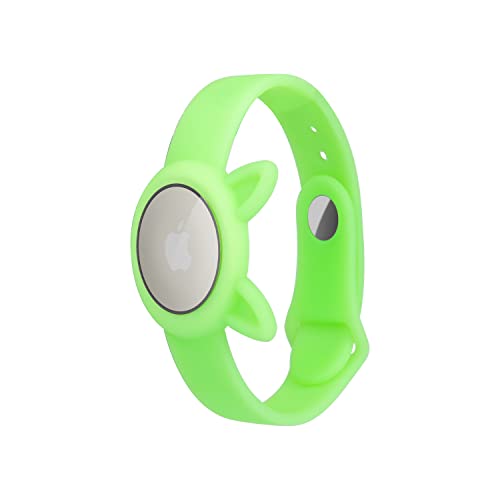 WATACHE GPS de Seguridad Antideslizante y antipérdida para niños, protección antiarañazos para el posicionamiento de la Pulsera Airtag Tracker, fácil de Llevar (Verde Fluorescente)