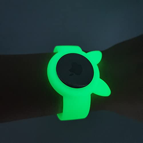 WATACHE GPS de Seguridad Antideslizante y antipérdida para niños, protección antiarañazos para el posicionamiento de la Pulsera Airtag Tracker, fácil de Llevar (Verde Fluorescente)