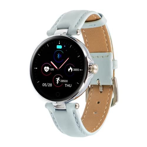 WATCHMARK Smartwatch WR6 con Correa de Piel Azul