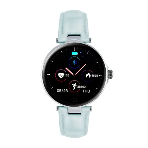 WATCHMARK Smartwatch WR6 con Correa de Piel Azul