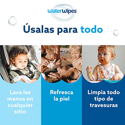 WaterWipes Toallitas húmedas Originales para Bebés, Sin Plástico, 1080 unidades (Paquete de 18), 99,9% Base de Agua, y Sin Perfume para Pieles Sensibles