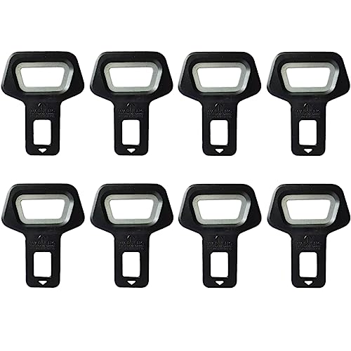 WeddHuis 8 Piezas Clips de Cinturón de Seguridad Coche, Anti alarma del cinturón de seguridad, Hebilla del Cinturón Seguridad, Clip de Cinturón de Seguridad - Universal - Negro