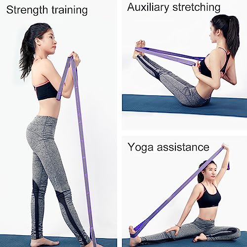 WeddHuis Bandas Elasticas Fitness, Banda de Estiramiento de Yoga para Ni&Ntilde s y Adultos, Banda Elástica de Resistencia con 9 Anillos, para Pilates, Yoga, Fitness, Gimnasia, Crossfit y Danza