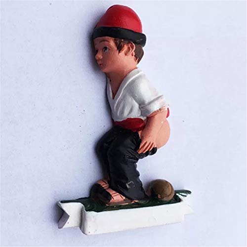 Weekinglo Souvenir Imán de Nevera Ski Boy Andorra Resina 3D Artesanía Hecha A Mano Turista Viaje Ciudad Recuerdo Colección Carta Refrigerador Etiqueta