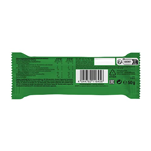 WEIDER Joe's Vegan Soft Bar, deliciosa barrita de proteína vegana con núcleo de proteína suave y trocitos crujientes de almendra, baja en azúcar, sabor Brownie-Cappuccino, 12 x 50g