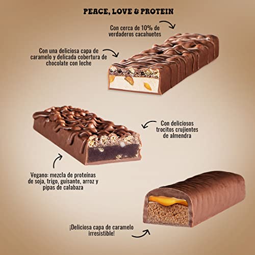 WEIDER Joe's Vegan Soft Bar, deliciosa barrita de proteína vegana con núcleo de proteína suave y trocitos crujientes de almendra, baja en azúcar, sabor Brownie-Cappuccino, 12 x 50g