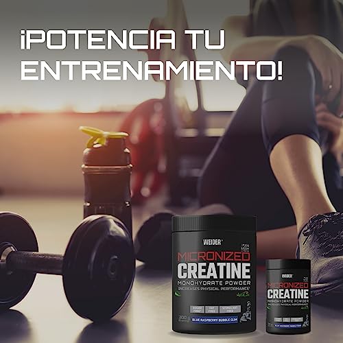 Weider Micronized Creatine Monohydrate Powder (70g) Sabor Chicle de Frambuesa. Monohidrato de Creatina 200 Mesh con AstraGin, Stevia, Vegano, Aumento del Rendimiento Físico