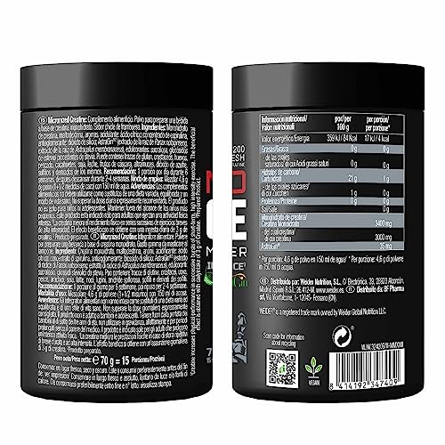 Weider Micronized Creatine Monohydrate Powder (70g) Sabor Chicle de Frambuesa. Monohidrato de Creatina 200 Mesh con AstraGin, Stevia, Vegano, Aumento del Rendimiento Físico