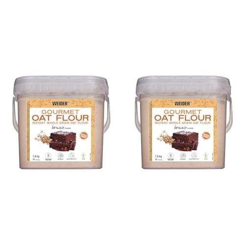 Weider Oat Gourmet. Harina de Avena Integral. Fuente de proteína con bajo contenido en azúcares. Sabor Brownie (1,9 kg) (Paquete de 2)