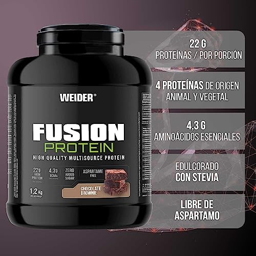 Weider PREMIUM PACK Fusion Protein Sabor Chocolate Brownie (1,2kg) + Micronized Creatine Sabor Chicle Frambuesa (70g). Pack Entreno Con Proteína 4 fuentes con 22g/dosis y Creatina 200 Mesh de Calidad