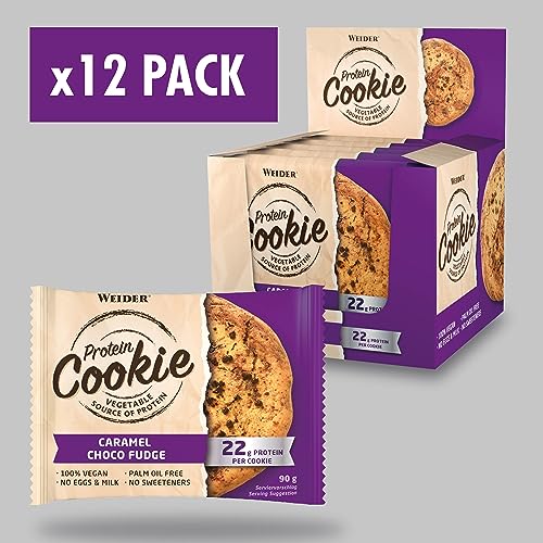 Weider Protein Cookies Caramel Choco Fudge 12 x 90 g. Galleta de proteínas 100% vegana