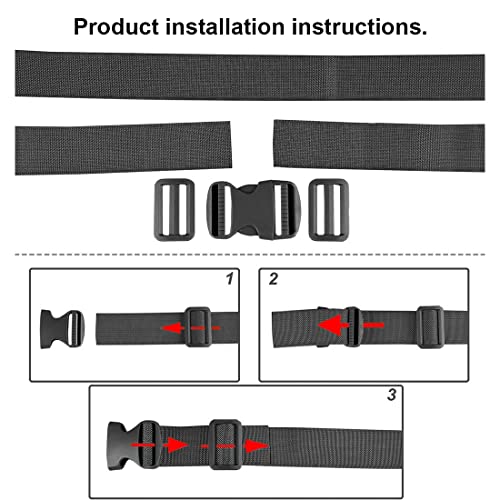 WEIESCIE Juego de 2 correas de amarre ajustables de 2.5 cm x 1m de alto rendimiento, correas de amarre con hebilla para motocicleta, camión, remolque, equipaje