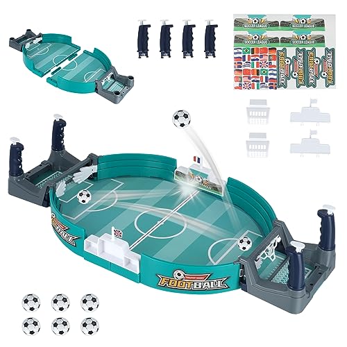 Weigudoc Mini Juego 6 Bolas de Fútbol Juguetes de Mesa para Dos Juegos de Mesa de Fútbol Copa del Mundo Favor de Fiesta Juguetes Educativos Interactivos para Niños y Adultos (Green)