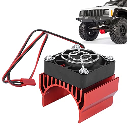 Weikeya Enfriador de Disipador de Calor RC, Aleta de Calor de Motor RC Gran Disipación de Calor Batería de Larga Duración Diámetro de 36 Mm Práctico Eficiente con Red Protectora para Motor de(Rojo)