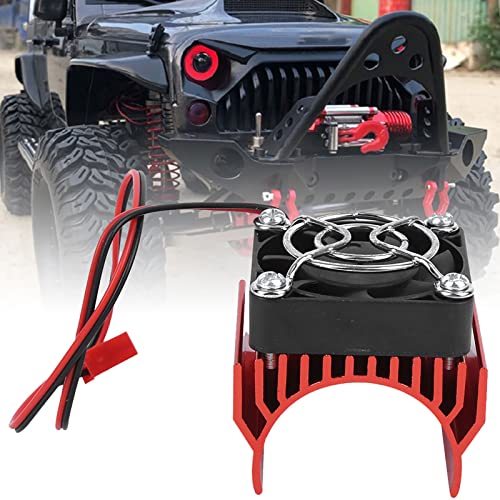 Weikeya Enfriador de Disipador de Calor RC, Aleta de Calor de Motor RC Gran Disipación de Calor Batería de Larga Duración Diámetro de 36 Mm Práctico Eficiente con Red Protectora para Motor de(Rojo)