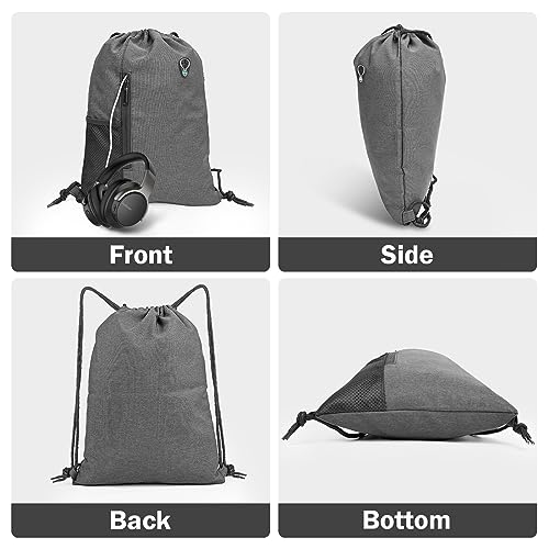 Weinsamkeit Mochila de Cordón, Mochila Cuerdas Mujer Bolsa Hombre Mochilas de Cuerdas con Bolsillos Mallas para Botellas Multifunción Bolsa de Cuerdas Mochilas Impermeables para Yoga/Gimnasio/Deportes