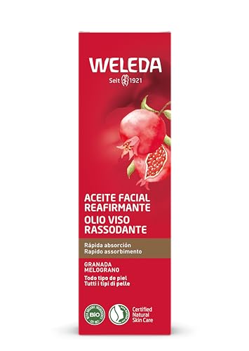 Weleda - Aceite Facial Reafirmante Granada, Concentrado Antiedad, Piel Radiante, con Aceite de Sésamo y Aceite de Semillas de Granada, Tratamiento Natural - 30 ml