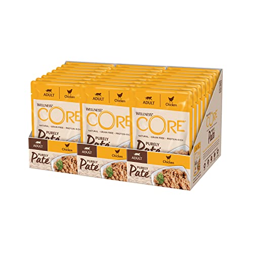 Wellness CORE Purely Paté de Pollo para Gatos, Comida húmeda con Alto Contenido de Carne, sin Cereales, 24 x 85 g, Brand is Wellness CORE.