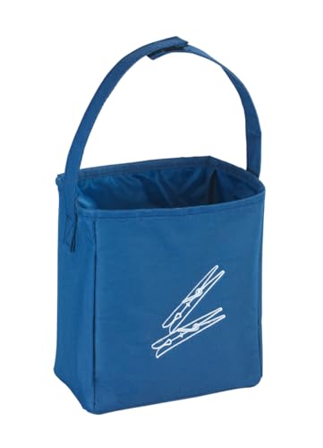 WENKO Bolsa para pinzas a ropa poliéster azul, Poliéster, 17 x 19 x 10 cm, Azul