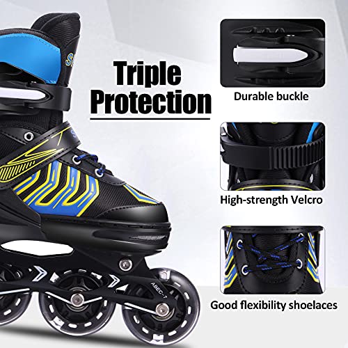 WeSkate Patines en línea para niños con tamaño Ajustable, Luces Intermitentes L (39-42)