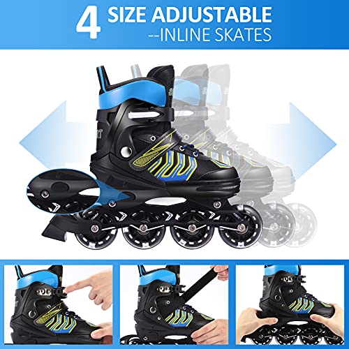 WeSkate Patines en línea para niños con tamaño Ajustable, Luces Intermitentes L (39-42)