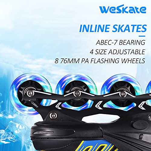 WeSkate Patines en línea para niños con tamaño Ajustable, Luces Intermitentes L (39-42)