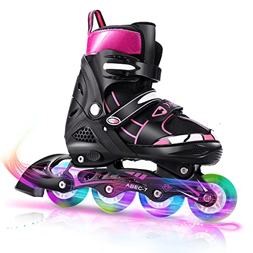 WeSkate Patines en línea para niños con tamaño Ajustable, Luces Intermitentes L (39-42)