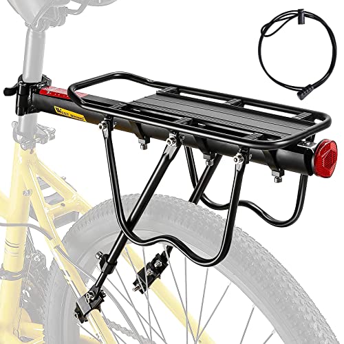 West Biking Portaequipajes para Bicicleta de montaña, Estable portaequipaje de Bicicleta de montaña MTB portaequipajes de Aluminio portaequipaje de Montaje fácil portaequipaje Bicicleta Trasera