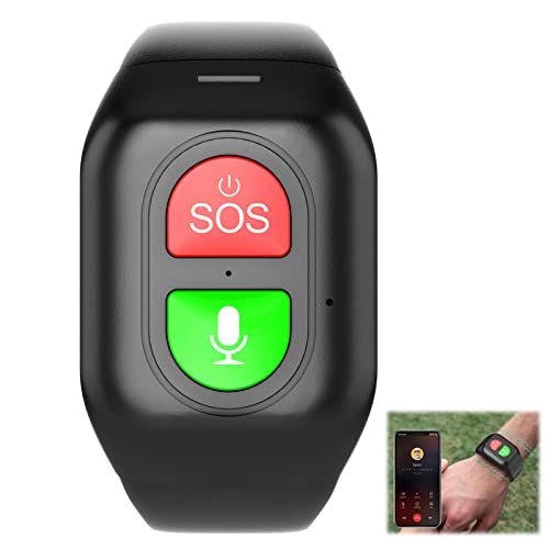 Weyot Localizador GPS Ancianos Pulsera Avisador Personas Mayores Largo Alcance,Reloj Inteligente con Detección Caídas Podómetro, Rastreador de Ejercicios, botón de Llamada SOS,Black