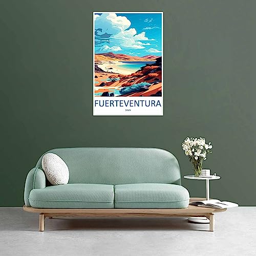 WEYUE Cuadros decorativos Fuerteventura Vintage Travel Poster Home Decor Decorative Paintings Wall Posters Canvas Sin marco 40x60cm