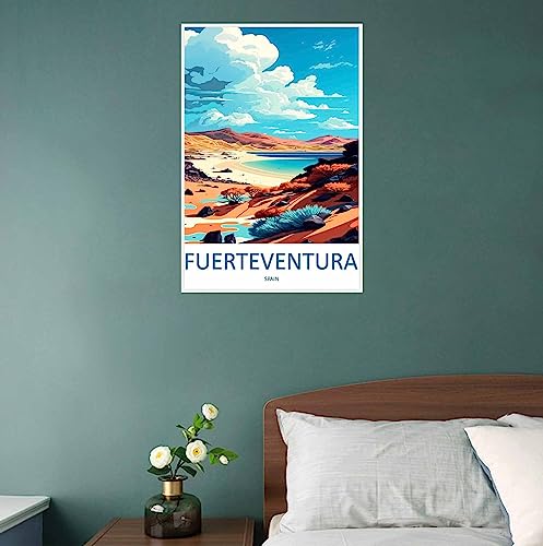 WEYUE Cuadros decorativos Fuerteventura Vintage Travel Poster Home Decor Decorative Paintings Wall Posters Canvas Sin marco 40x60cm