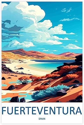 WEYUE Cuadros decorativos Fuerteventura Vintage Travel Poster Home Decor Decorative Paintings Wall Posters Canvas Sin marco 40x60cm