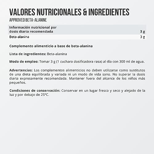 WFN Approved Beta-Alanine - Beta-alanina pura en polvo - 300 g - Vegano y altamente dosificado - Polvo puro sin aditivos - 100 Porciones - Fabricado en Alemania - Probado en laboratorio externo