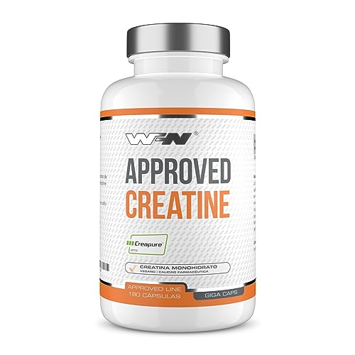 WFN Approved Creatine Caps - Creapure - 180 Cápsulas - Creatina Cápsulas alta dosis - Creatina monohidrato pura - Vegano - 60 Porciones - Fabricado en Alemania - Probado en laboratorio externo