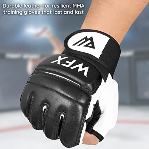 WFX Guantes de boxeo para artes marciales, artes marciales, artes marciales, artes marciales, artes marciales, lucha, muay thai (L, negro)